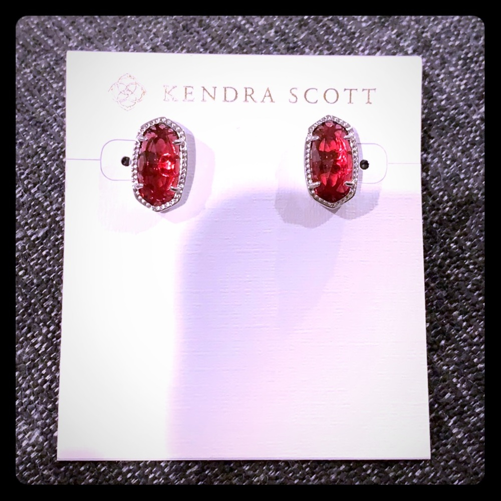 KENDRA SCOTT ELLIE BERRY STUD SILVER EARRINGS *NEW